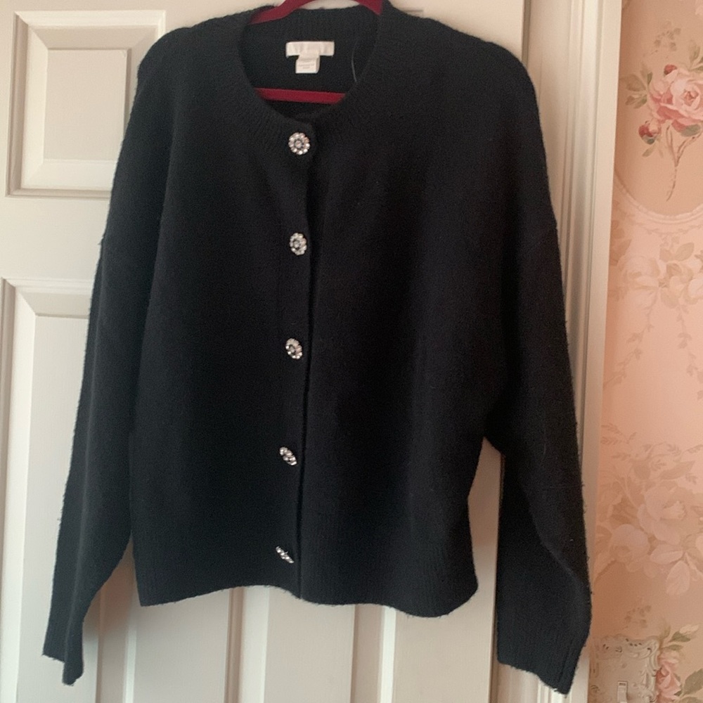 Rhinestone-button Cardigan